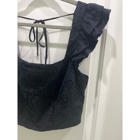 TULAROSA Evangeline Eyelet Black Top Sz L - Picture 3 of 7